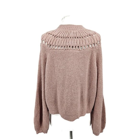 New Boden Fluffy Ruffle Cardigan Womens M Dahlia Pink Sweater Wool Blend - Picture 4 of 9